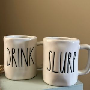 Two mini Rae Dunn mugs (espresso) like new